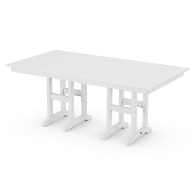 POLYWOOD 37 X 72-Inch Farmhouse Dining Table – White