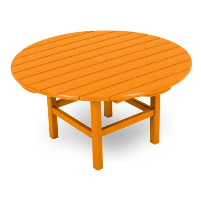 POLYWOOD 38-Inch Round Conversation Table – Tangerine