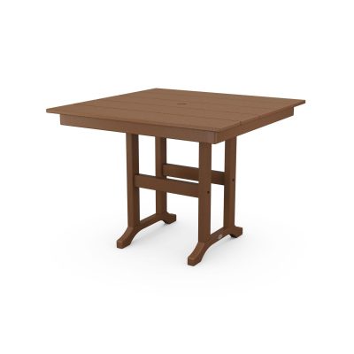 POLYWOOD 37-Inch Farmhouse Dining Table – Teak