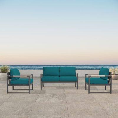 Lakeview Avenue Bay Slate/Pebble Gray 3 Pc Loveseat Set – Spectrum Peacock