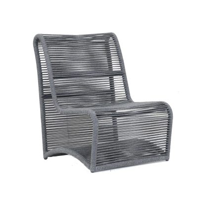 Milano Aluminum And Woven Rope Patio Armless Club Chair By Sunset West