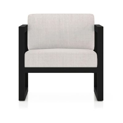 Misty Cove Aluminum Club Chair in Black W/ Cast Silver Cushions By Lakeview