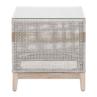 Cocoa Way Taupe & White Woven Rope End Table By Lakeview