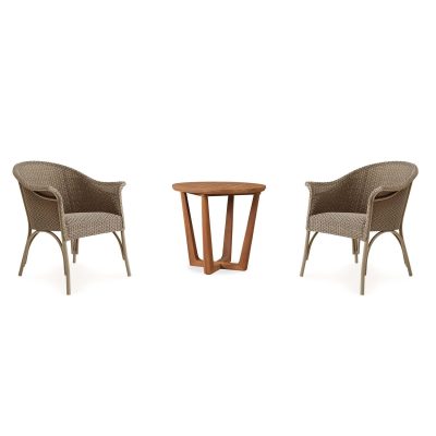 Timeless View 3 Pc Wicker Seating Set W/Club Chairs in Fawn By Lakeview