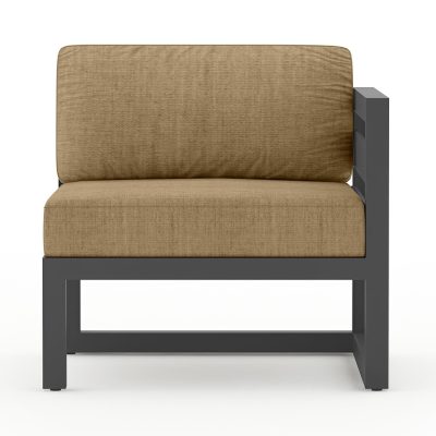 Misty Cove Aluminum Right Arm Section in Slate W/ Heather Beige Cushions By Lakeview