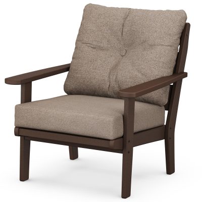 POLYWOOD Lakeside Deep Seating Chair – Mahogany / Spiced Burlap