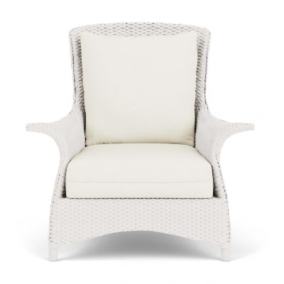 Mandalay Wicker Club Chair in White/Sailcloth Salt By Lloyd Flanders