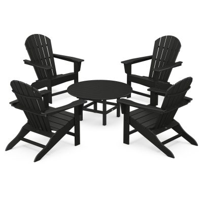 POLYWOOD South Beach 5-Piece Conversation Group – Black