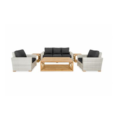 Oyster Bay Sofa/Clubs 6 Piece Lounge Set in Carbon By Teak + Table