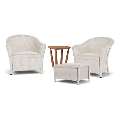 Reflections 4 Pc Wicker Seating Set in Antique White By Lloyd Flanders