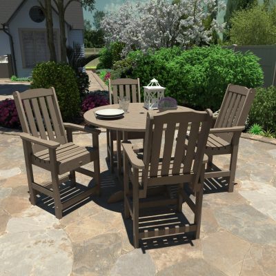 Hart Lane 5 Pc Set Recycled Plastic Counter Height Dining Set In Woodland Brown By Lakeview