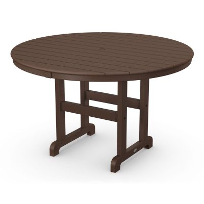 POLYWOOD 48-Inch Round Dining Table – Mahogany