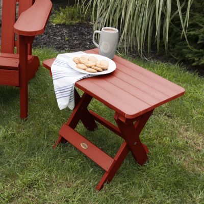 Lakeview Folding Adirondack Side Table – Rustic Red