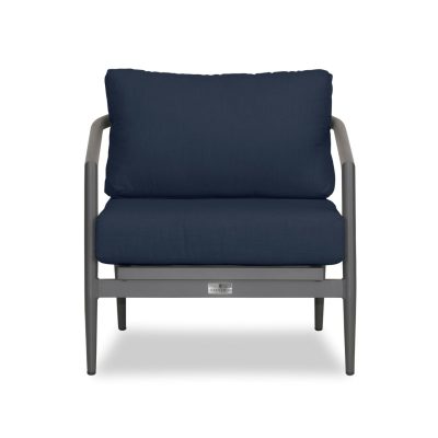 Midnight Cove Aluminum Club Chair in Slate/Pebble Gray/Spectrum Indigo By Lakeview Outdoor Designs