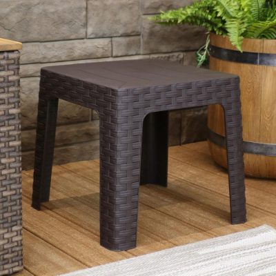 Ultimate Patio 18-Inch Square Patio Side Table – Brown