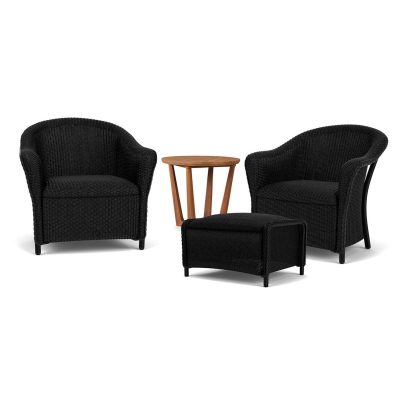 Reflections 4 Pc Wicker Seating Set in Ebony By Lloyd Flanders