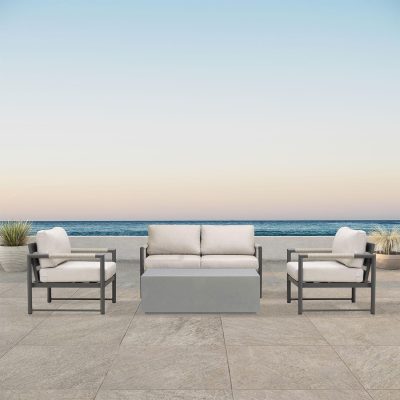 Lakeview Avenue Bay Black/Carbon 5 Pc Loveseat Set – Cast Silver