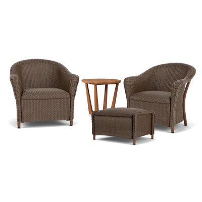 Reflections 4 Pc Wicker Seating Set in Bark By Lloyd Flanders