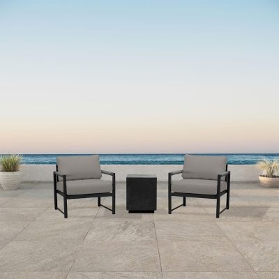 Lakeview Avenue Bay Black/Carbon 3 Pc Chat Set – Canvas Charcoal