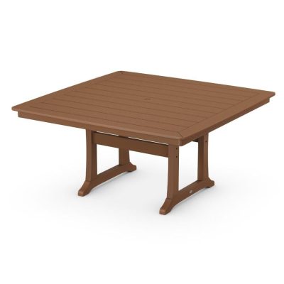 POLYWOOD Nautical Trestle 59-Inch Dining Table in Teak