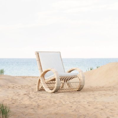 Paloma Wicker Club Chair in Almond/Cloud by Azzurro Living