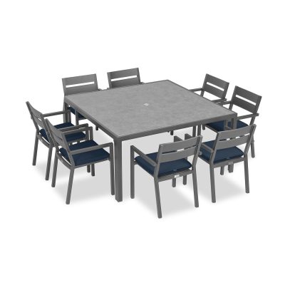 Calm Bay 9 Pc Square Dining Set in Slate/Spectrum Indigo by Lakeview