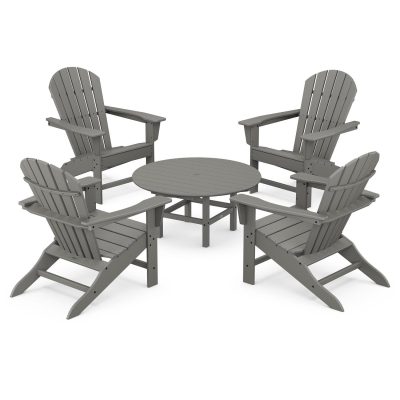 POLYWOOD South Beach 5-Piece Conversation Group – Slate Grey