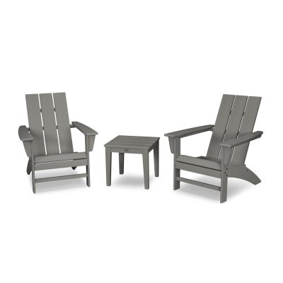 POLYWOOD Modern 3-Piece Adirondack Set – Slate Grey