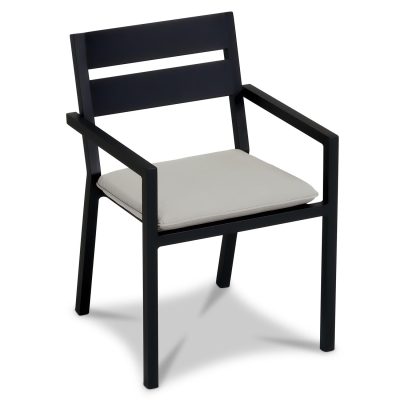 Calm Bay Dining Arm Chair in Black/Cast Silver by Lakeview