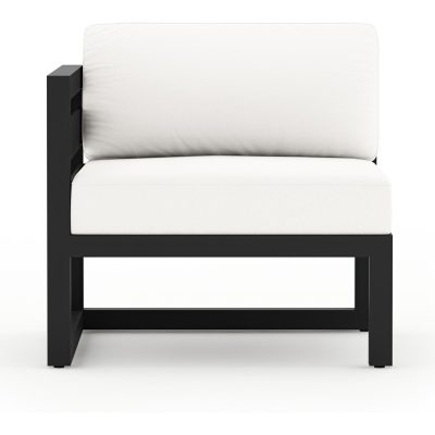 Misty Cove Aluminum Left Arm Section in Black W/ Canvas Natural Cushions By Lakeview