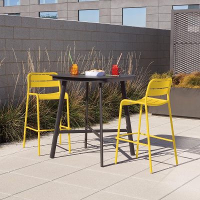 Kapri 3 Pc Aluminum Bar Set in Carbon/Saffron By Oxford Garden