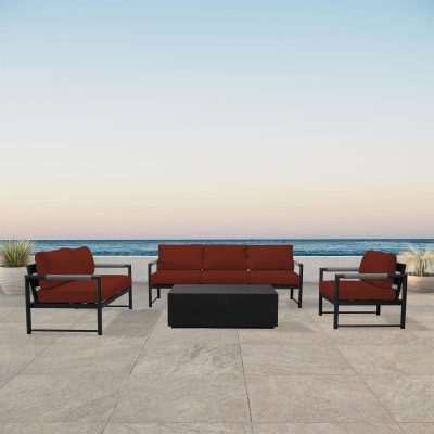 Lakeview Avenue Bay Black/Carbon 4 Pc Sofa Loveseat Set – Canvas Henna