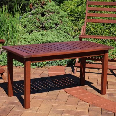 Ultimate Patio 35 1/2 X 17 3/4-Inch Meranti Wood Rectangular Coffee Table W/ Teak Oil Finish