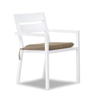 Calm Bay Dining Arm Chair in White/Heather Beige by Lakeview