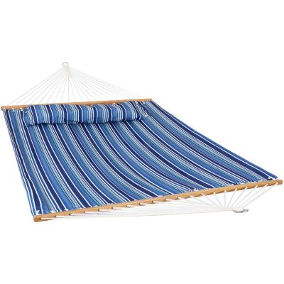 Ultimate Patio Quilted Double Hammock & Pillow – Breakwater Stripe