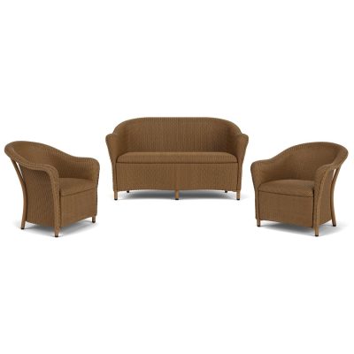 Reflections 3 Pc Wicker Seating Set in Hickory By Lloyd Flanders