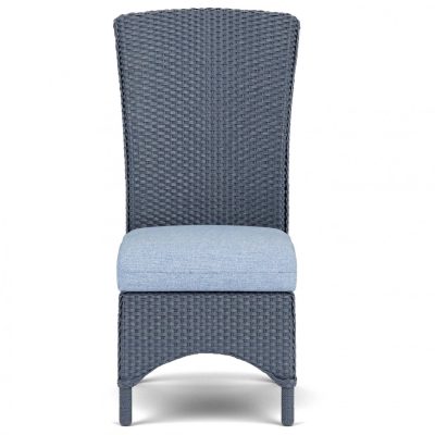 Mandalay Wicker Dining Side Chair in Denim Blue/Demo Skyway By Lloyd Flanders