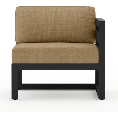 Misty Cove Aluminum Right Arm Section in Black W/ Heather Beige Cushions By Lakeview