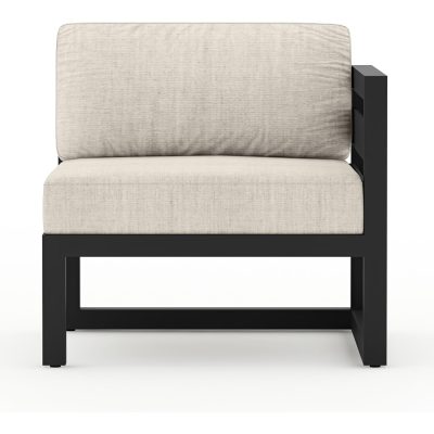 Misty Cove Aluminum Right Arm Section in Black W/ Cast Silver Cushions By Lakeview