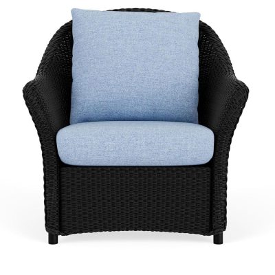 Weekend Retreat Wicker Club Chair in Ebony/Demo Skyway By Lloyd Flanders