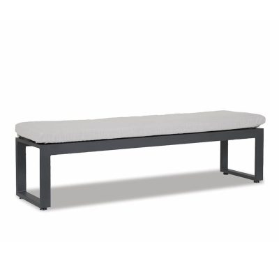 Sunset West Redondo 72-Inch Dining Bench W/ Sunbrella Cast Silver Cushion