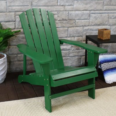 Ultimate Patio Wooden Adirondack Chair – Green