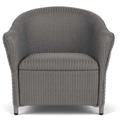 Reflections Wicker Club Chair w/ Padded Seat in Pewter By Lloyd Flanders