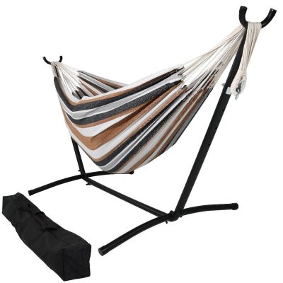 Ultimate Patio Brazilian Double Hammock w/ Stand – Calming Desert