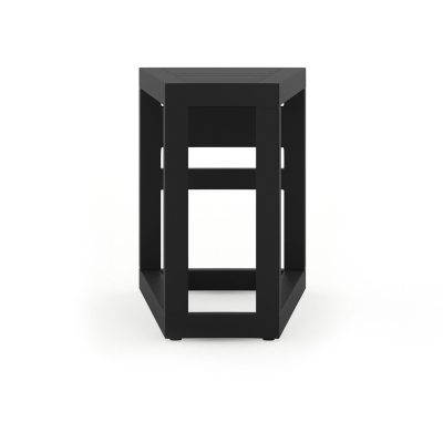 Misty Cove 32 Inch Black Aluminum Wedge End Table By Lakeview