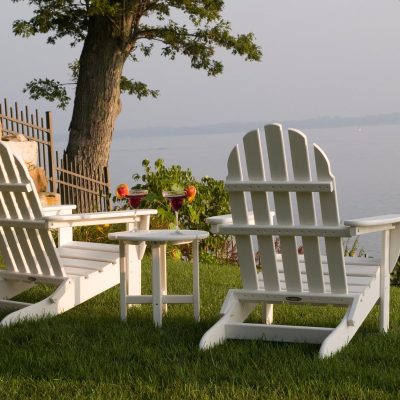 POLYWOOD Classic Folding Adirondack 3-Piece Set – White