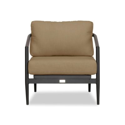 Midnight Cove Aluminum Club Chair in Black/Carbon/Heather Beige By Lakeview Outdoor Designs