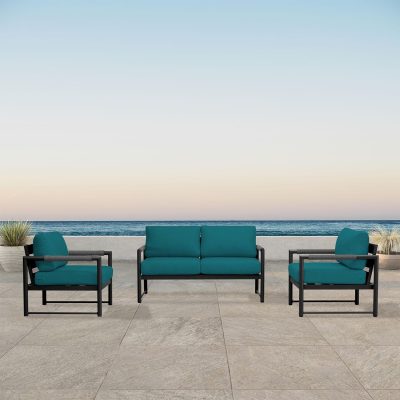 Lakeview Avenue Bay Black/Carbon 3 Pc Loveseat Set – Spectrum Peacock