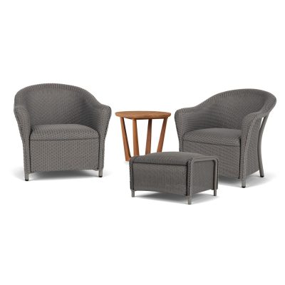 Reflections 4 Pc Wicker Seating Set in Pewter By Lloyd Flanders