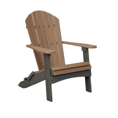 Berlin Gardens Comfo Folding Adirondack Chair – Antique Mahogany on Coastal Gray